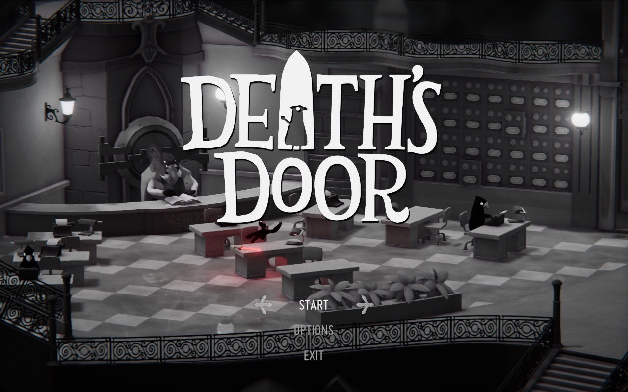 Death's Door title screen through DXVK, Venus and KosmicKrisp